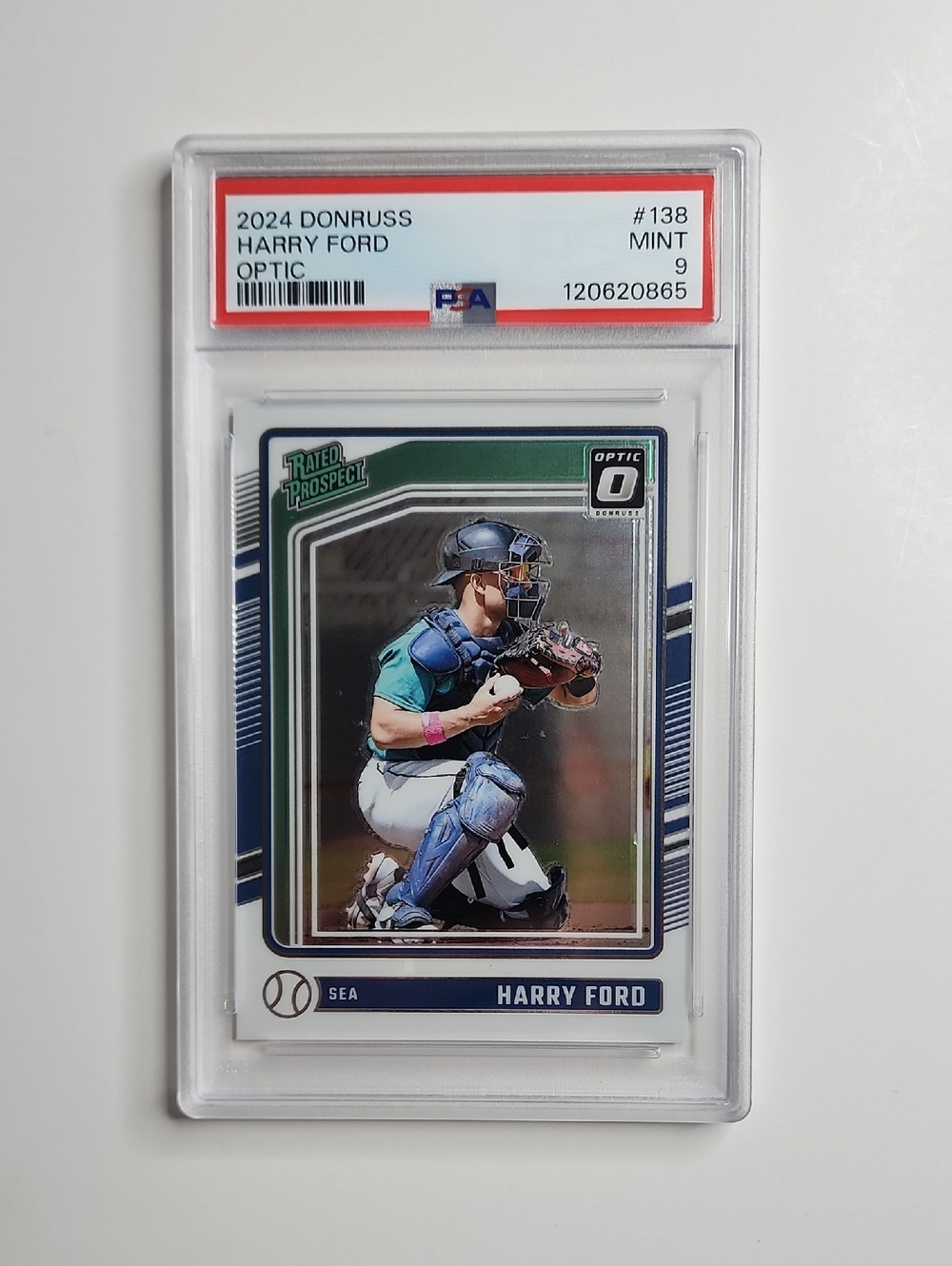Harry Ford ~ 2024 Donruss ~ Rated Prospect ~ Optic ~ PSA 9